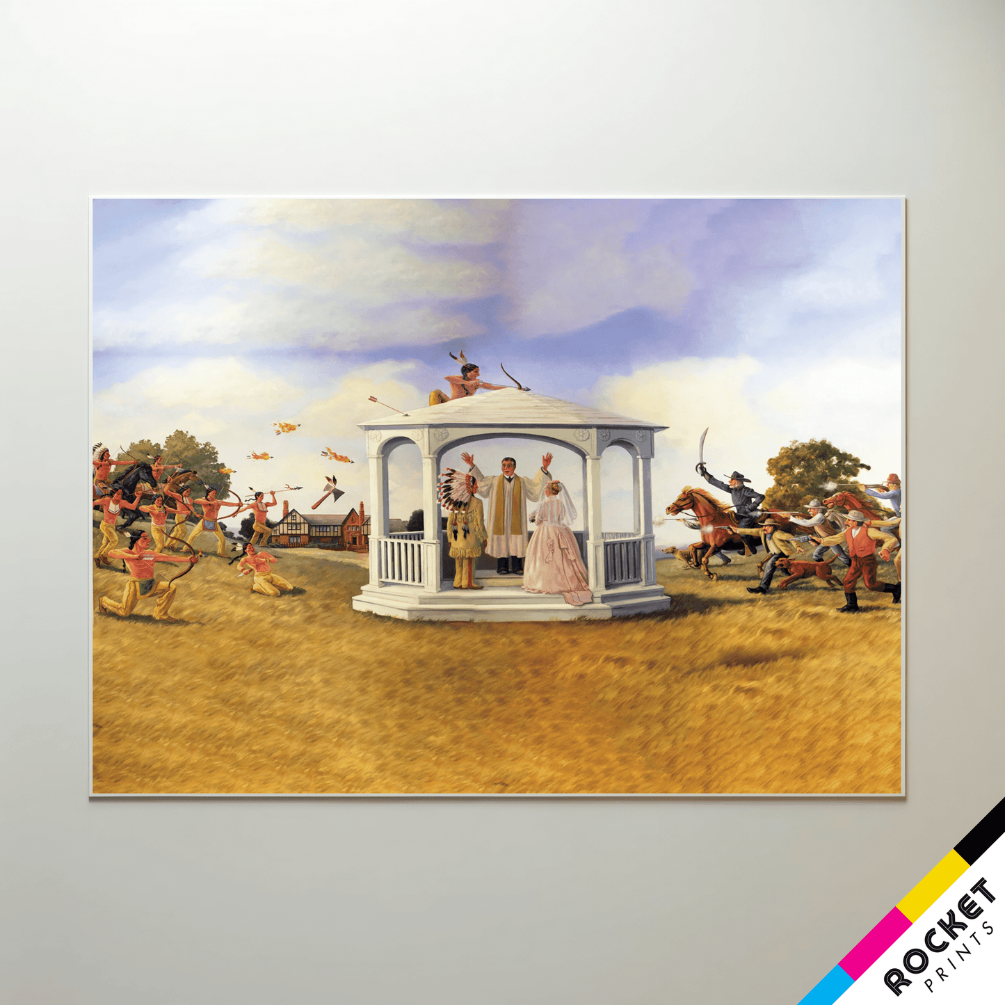 Turnbill Mansion Wedding Pawnee City Hall Mural Poster