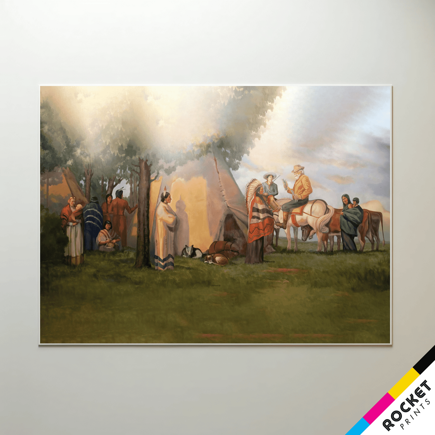 Trading Post Pawnee City Hall Mural Poster