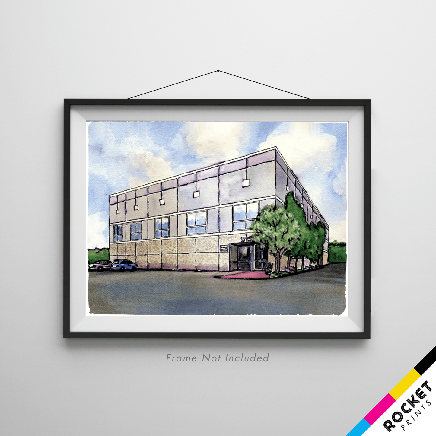 Pam Beesly Office Building Watercolor Painting Poster