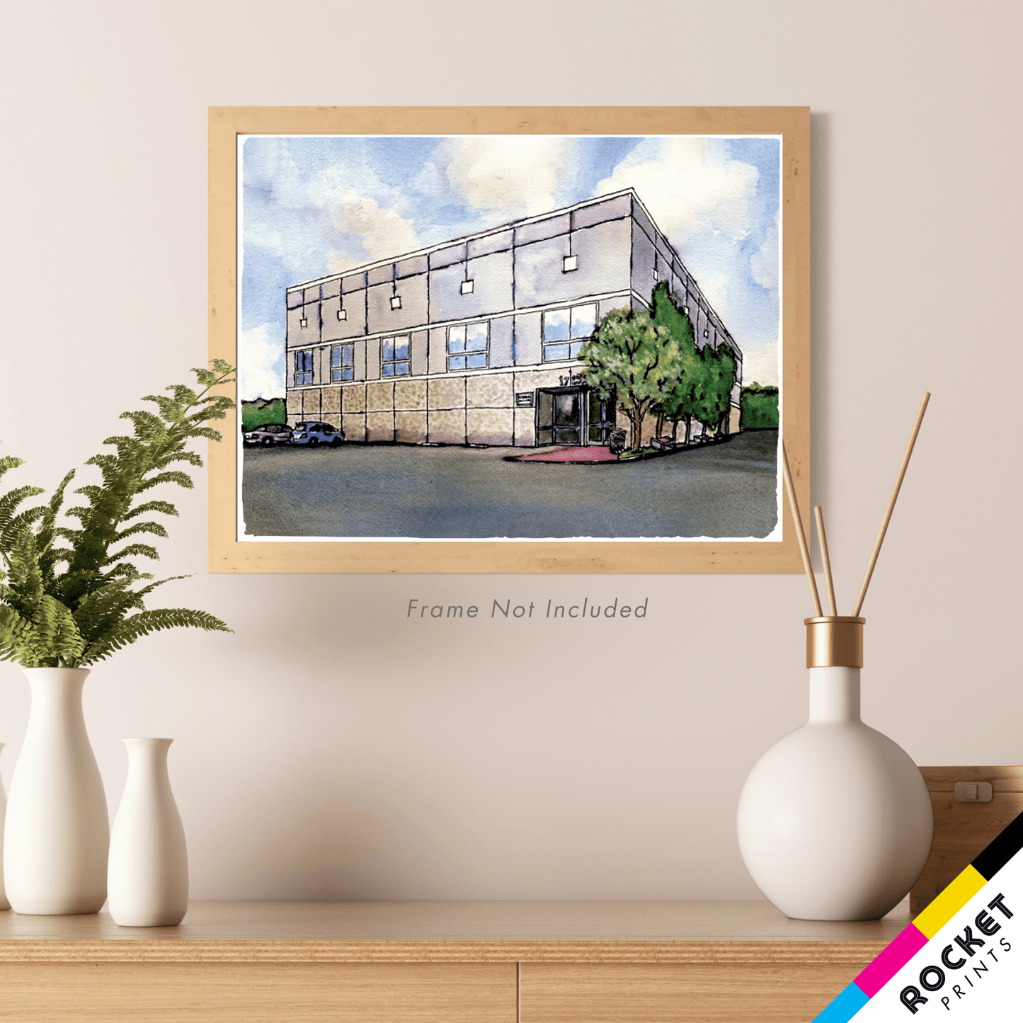 Pam Beesly Office Building Watercolor Painting Poster