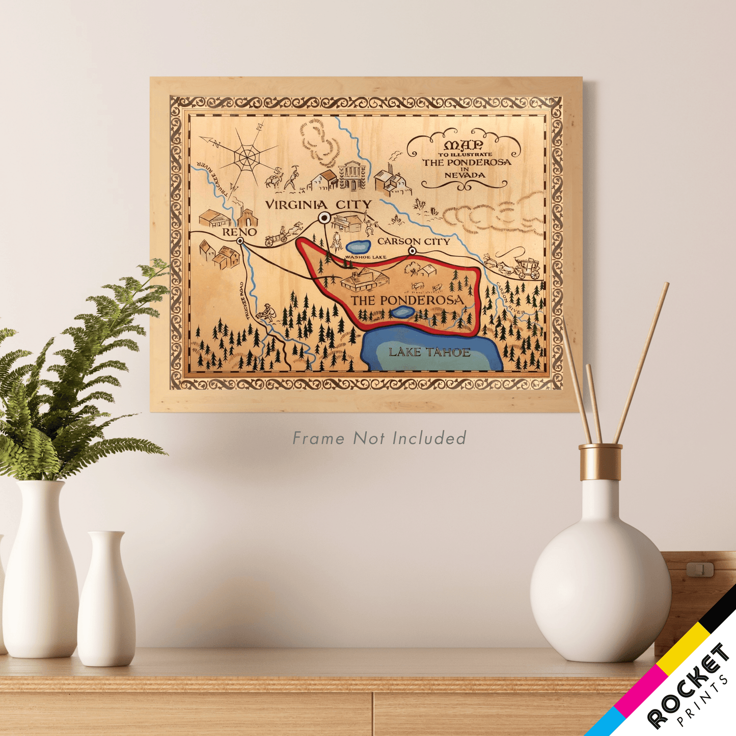 The Ponderosa Ranch Map Poster