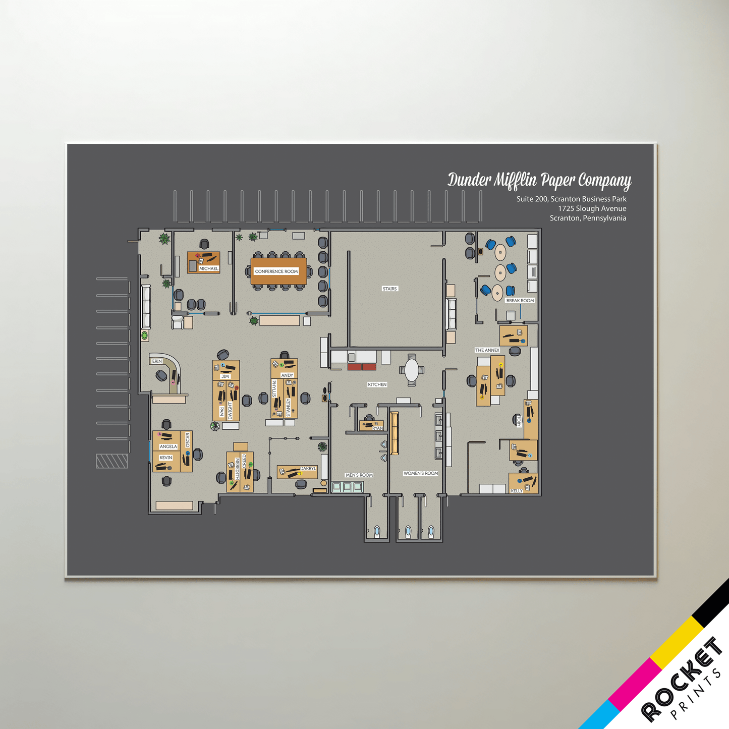Dunder Mifflin Paper Company Floor Plan Poster