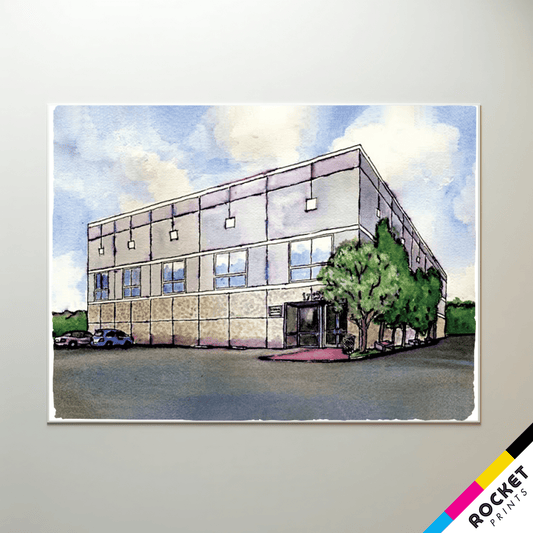 Pam Beesly Office Building Watercolor Painting Poster